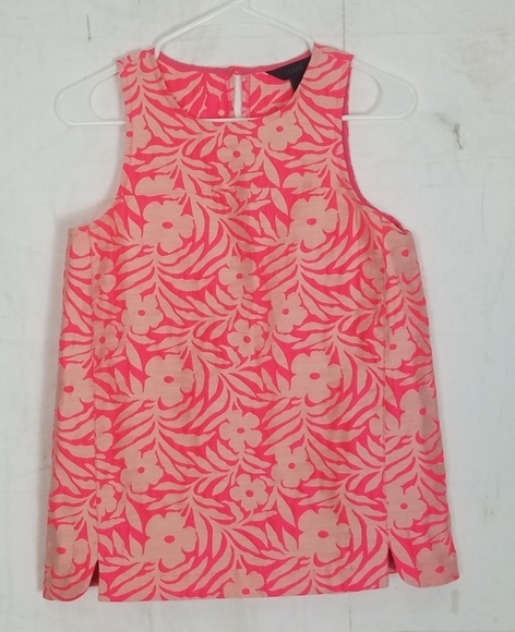 J crew pink floral sleeveless top - Picture 1 of 7